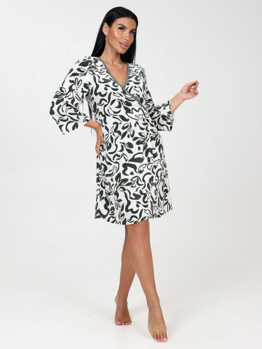 154 ЖЕНСКИЙ ХАЛАТ (Зелёные цветы) - А-дина фото 2