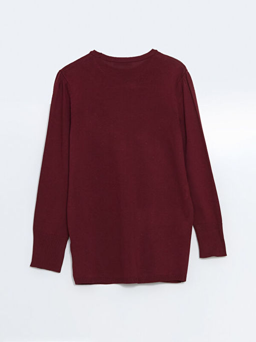 Bisiklet Yaka Ta?l? Kad?n Triko Kazak