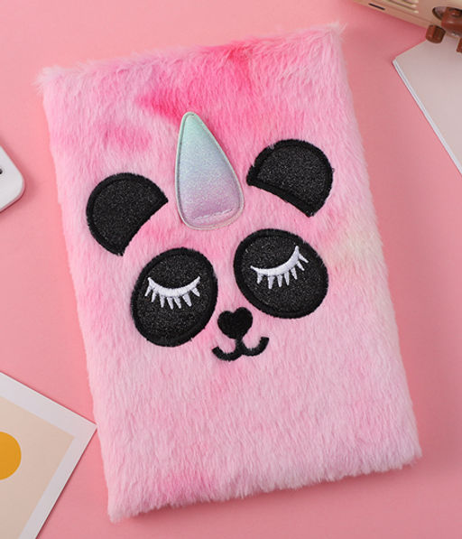 Блокнот плюшевый Pandacorn, pink, 21,5х15 см, плотность 70 гр.