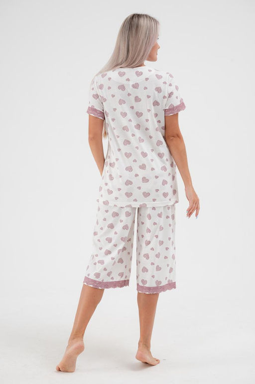 Пижама женская из кулирки Ворожея сердечко кофейное - Амадэль фото 10
