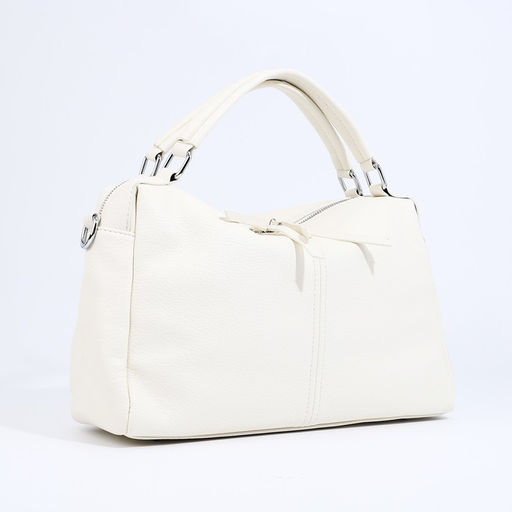 Сумка-саквояж на молнии, длинный ремень, цвет белый - Simaland фото 3