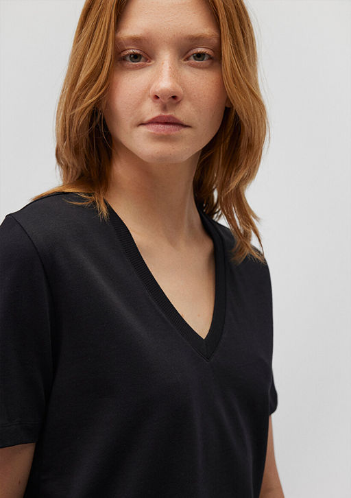 Siyah Basic Tisort - Mavi фото 5