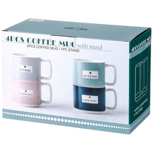 НАБОР КРУЖЕК LEFARD BREAK TIME, 350 МЛ, 4 ШТ НА МЕТ. ПОДСТАВКЕ  фото 2