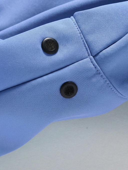 Парка женская софтшелл виндстоппер удлинённая с капюшоном голубого цвета 9614_1Gl