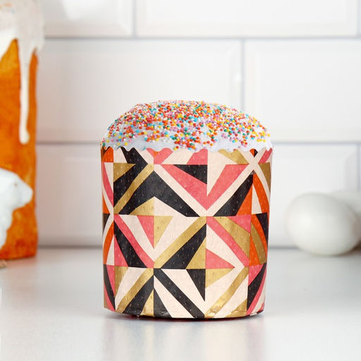 Цена за 20 шт. Форма бумажная для кулича «Модерн», 9×9 см, МИКС