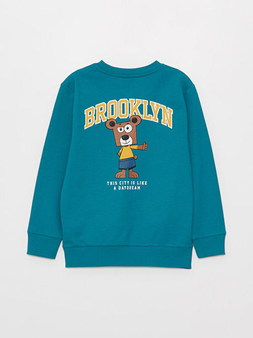 Bisiklet Yaka Bask?l? Uzun Kollu Erkek ?ocuk Sweatshirt - Waikiki фото 3