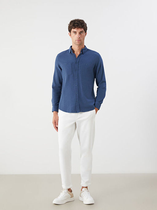 Regular Fit Uzun Kollu Gabardin Erkek G?mlek