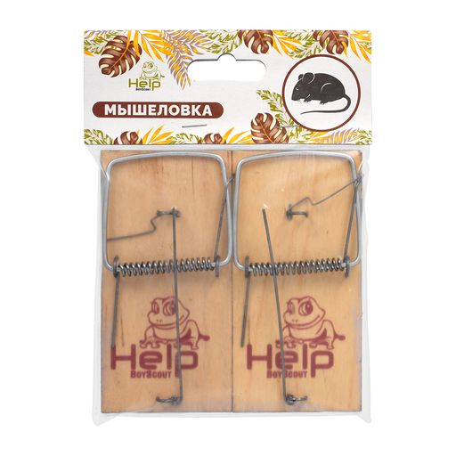 HELP Мышеловка, дерево 10х4,5х0,6 см 2 шт в уп  фото 2