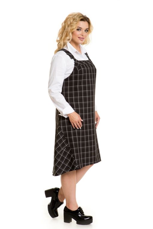Сарафан 913 клетка на черном - Novita фото 3
