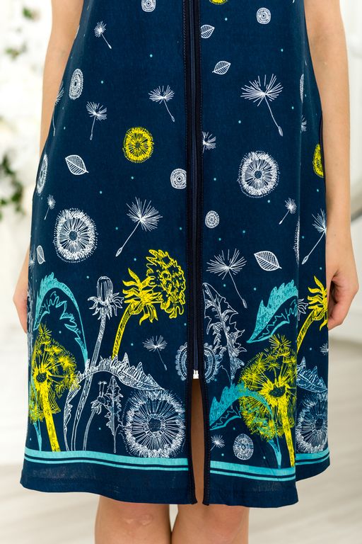 Халат женский из кулирки Лето темно-синий - Амадэль фото 5