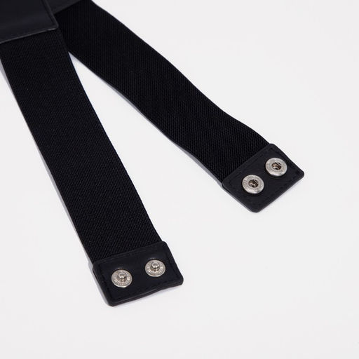 Ремень женский на кнопках, ширина 4 см, цвет чёрный - Simaland фото 2