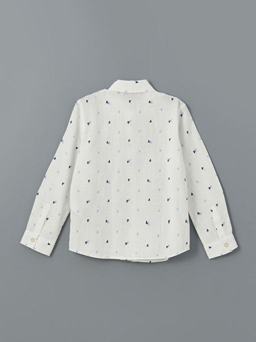 Bask?l? Uzun Kollu Erkek ?ocuk G?mlek