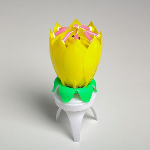 Свеча для торта музыкальная Тюльпан, крутящаяся, жёлтая, 14,56 см - Страна карнавалия фото 2