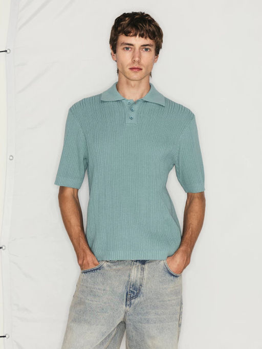 Джемпер поло фактурной вязки / Zarina фото 4