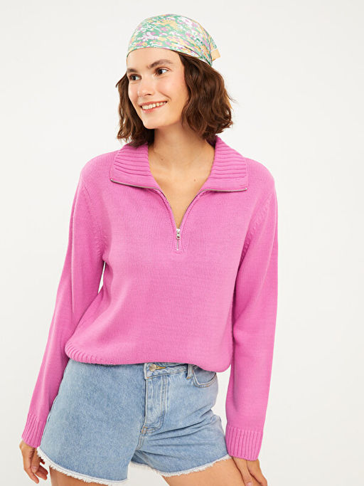 Dik Yaka Kad?n Triko Kazak