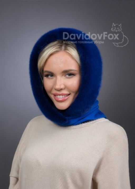 Платок Трикотаж Норка Индиго - Davidovfox фото 3