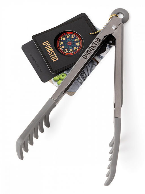 Щипцы кухонные для спагетти 26x3,3 серый осн.ч. нейлон; ручка: ТПР, ПП - Denastia фото 3