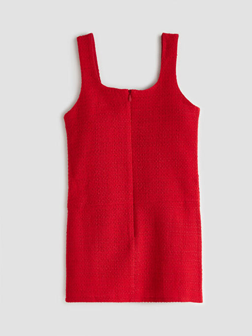 Kare Yaka Pileli K?z ?ocuk T?vit Elbise