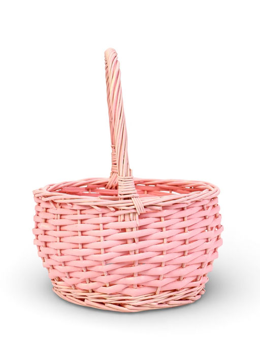 Корзина плетёная для хранения Vite, с ручкой, розовая, набор 2 шт.