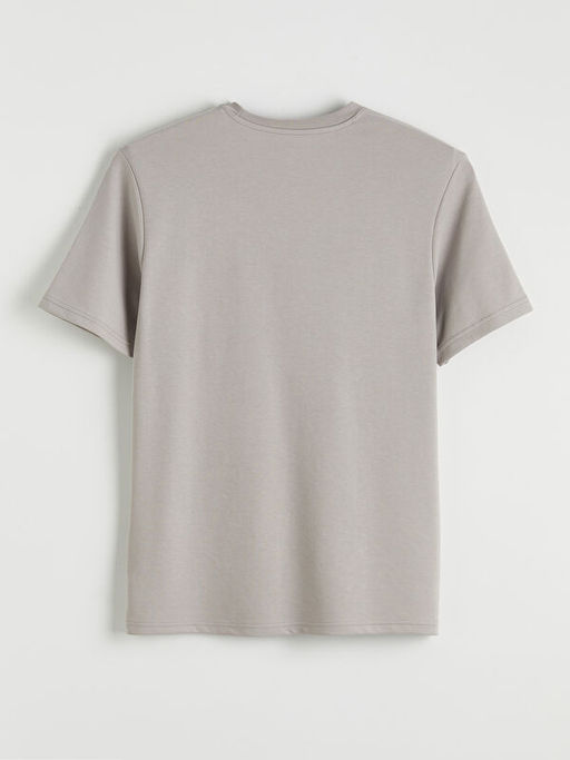 Bisiklet Yaka Bask?l? Penye Erkek Ti??rt