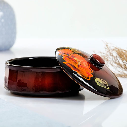 Набор для холодца Псковский гончар «Мак на чёрном», 3 шт., 300 мл, керамика