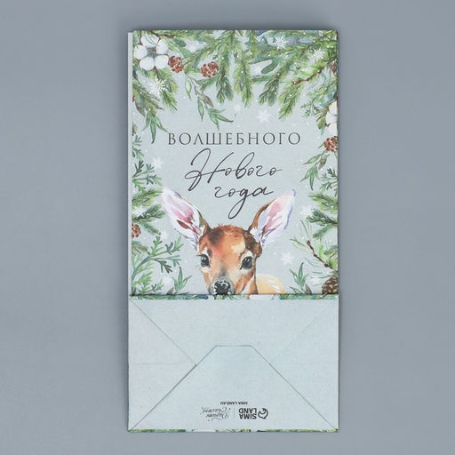 Цена за 10 шт. Пакет подарочный без ручек Волшебного Нового года, 10?19.5?7 см