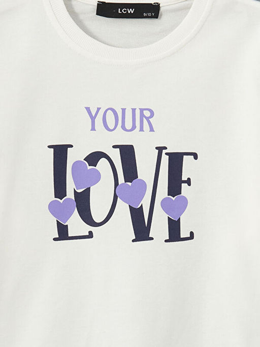 Bisiklet Yaka Bask?l? K?z ?ocuk Sweatshirt - Waikiki фото 2