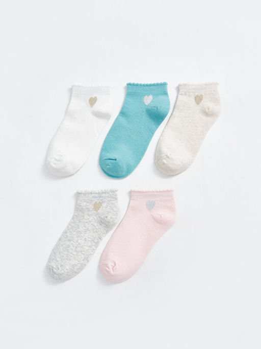 Desenli K?z ?ocuk Patik ?orap 5li