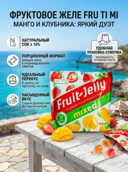 Конфеты Желейные Клубника Манго FRU TI MI 250 г - Тайская Лавка фото 9