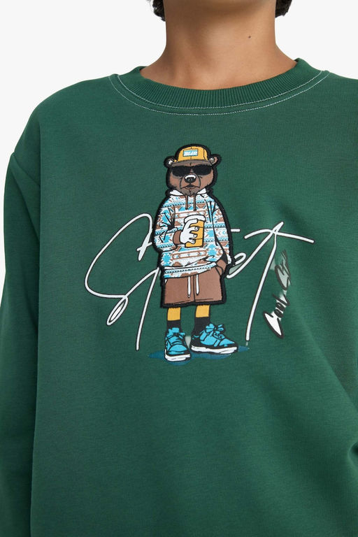 Bisiklet Yaka Bask_l_ Sweatshirt Erkek _ocuk - Defacto фото 5