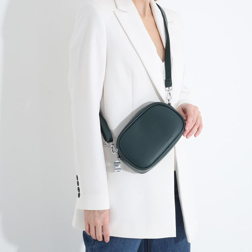 Сумка кросс-боди на молниях, наружный карман, цвет тёмно-зелёный - Simaland фото 7