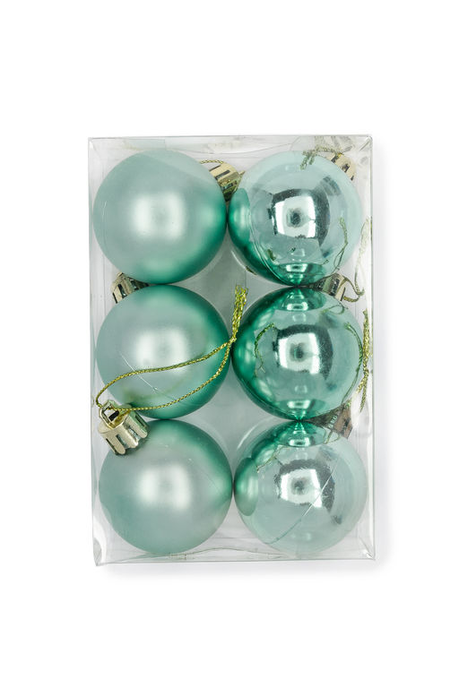 Набор новогодних шаров 4 см (6 шт) SF-7334, аквамариновый №7 - Больше подарков фото 2
