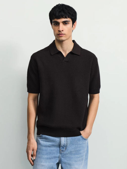 Джемпер поло фактурной вязки / Zarina фото 3