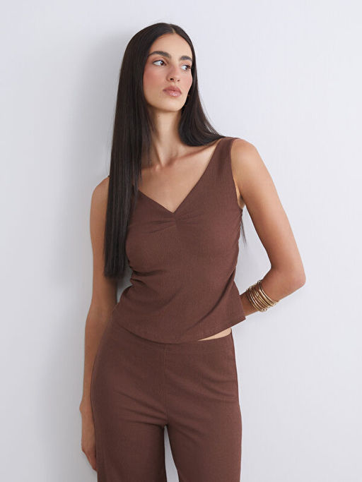 V Yaka Dokulu B?zg?l? Bluz