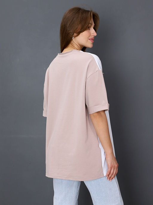 Футболка Женская Оверсайз No Brand цвет бежевый - Амавес-текстиль фото 8