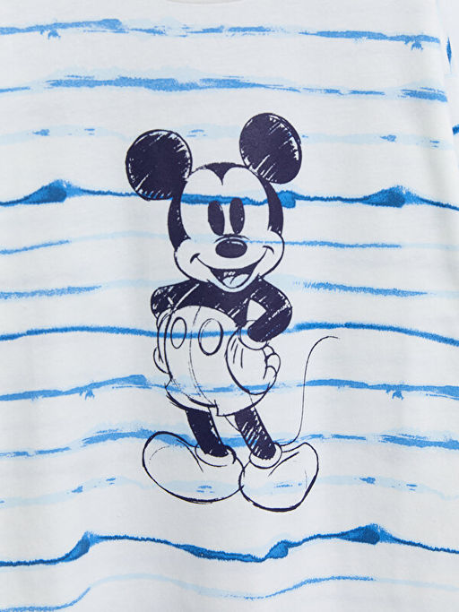 Bisiklet Yaka Mickey Mouse Bask?l? Uzun Kollu Pamuklu K?z ?ocuk Tunik - Waikiki фото 3