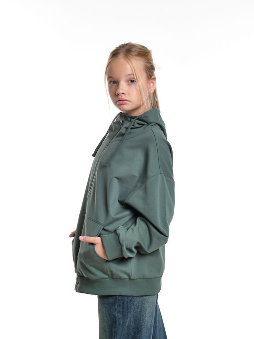 Толстовка на молнии с капюшоном 22-7653 хаки