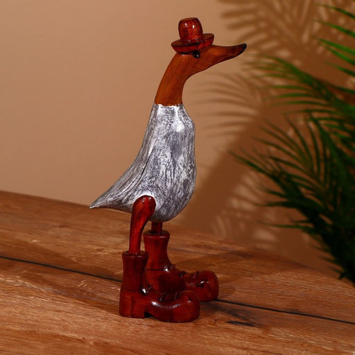 Сувенир «Утка в сером», 27 см, дерево