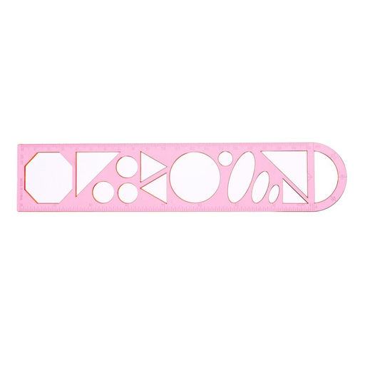 Цена за 12 шт. Линейка трафарет - транспортир, 3 в 1, 20 см, тонированная, флуоресцентная, МИКС - Calligrata фото 9