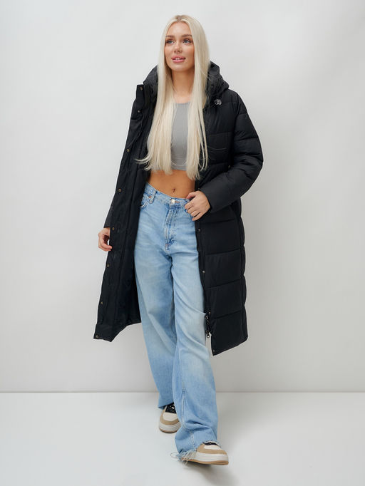 Пальто зимнее MTFORCE 9606Ch женское черное утеплитель 270 г/м²  фото 19