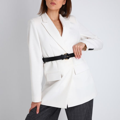 Ремень женский, ширина 3 см, винт, пряжка со вставкой, цвет чёрный - Simaland фото 3