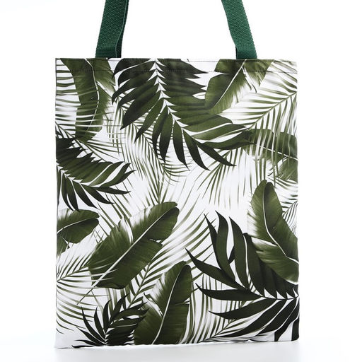 Сумка шопер Тропики 35х0.5х40 см, отд без молнии, без подклада, зеленая - Nazamok фото 6