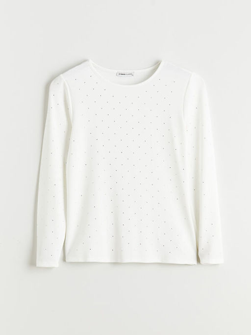 Bisiklet Yaka Ta?l? Kad?n Ti??rt