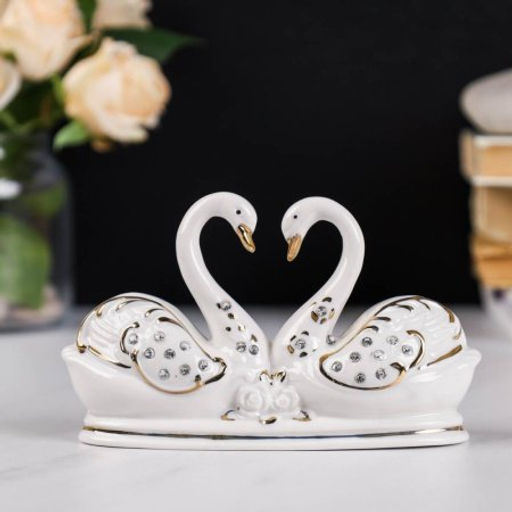 Статуэтка Влюбленные лебеди 9,5х17 см / B1981-1 /уп 36/ - Галеонтрейд фото 2