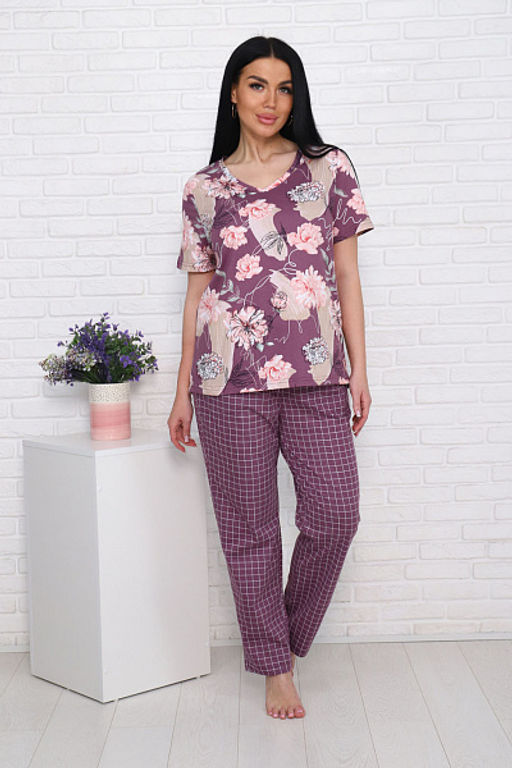 Костюм с брюками (00991, бордовый) - Плиона фото 2