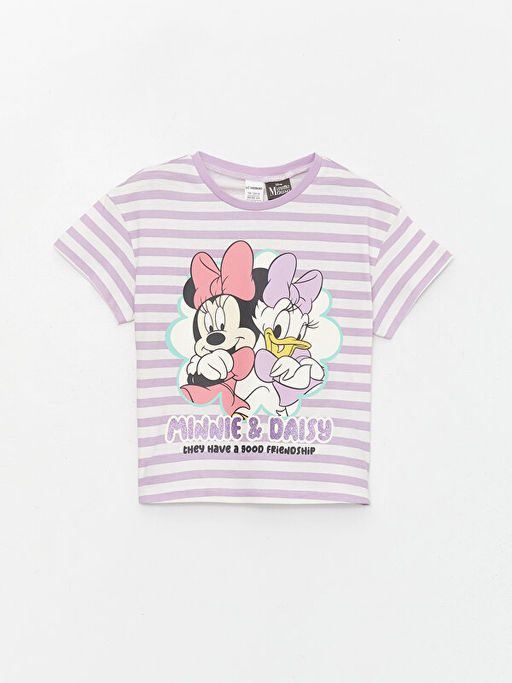 Bisiklet Yaka K?sa Kollu Minnie Mouse Bask?l? K?z Bebek Ti??rt ve Tayt 2li Tak?m - Waikiki фото 2