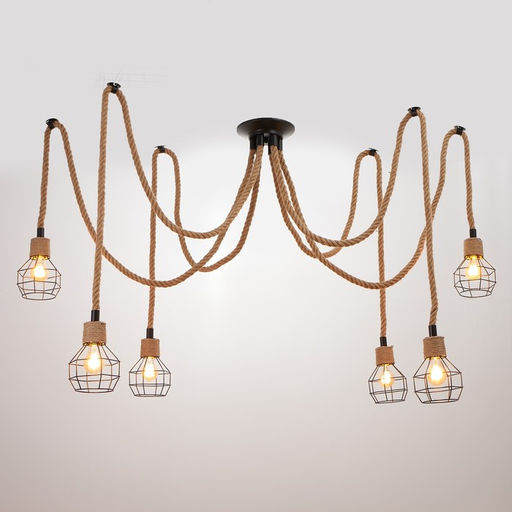 Светильник «Паук», 6хE27, 40 Вт, чёрный