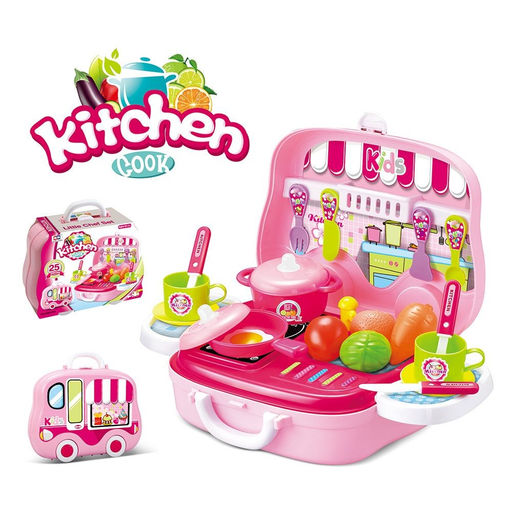 Игр. набор "Кухня" 39,5*21,5*40см трансф-ся в рюкзак (008-961A, Xiong Cheng) плита, раковина, кран и ещё 24 предм.