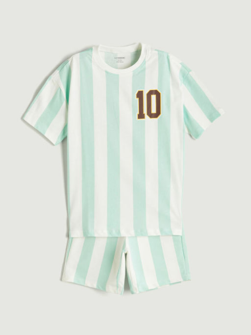 Bask?l? Erkek ?ocuk Ti??rt ve ?ort 2li