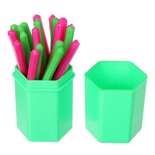 Цена за 5 шт. Счетные палочки 20 штук в пенале РАНТИС 6-и гранных флуоресцентных